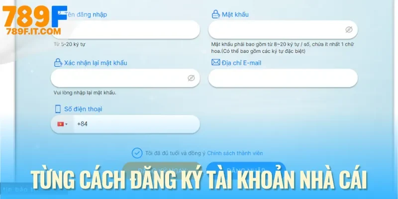 Từng bước đăng ký account mới